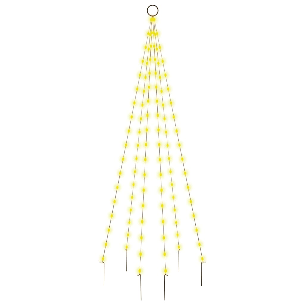 Vidaxl Flagpole Christmas Tree 108 LED White White 180 cm