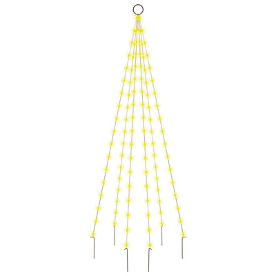 Vidaxl Flagpole Christmas Tree 108 LED White White 180 cm