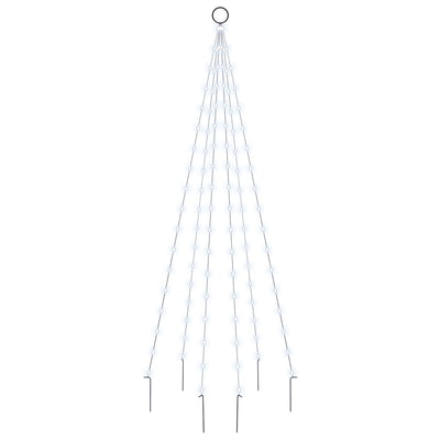 Vidaxl Flagpole Christmas Tree 108 LED White Cold 180 cm
