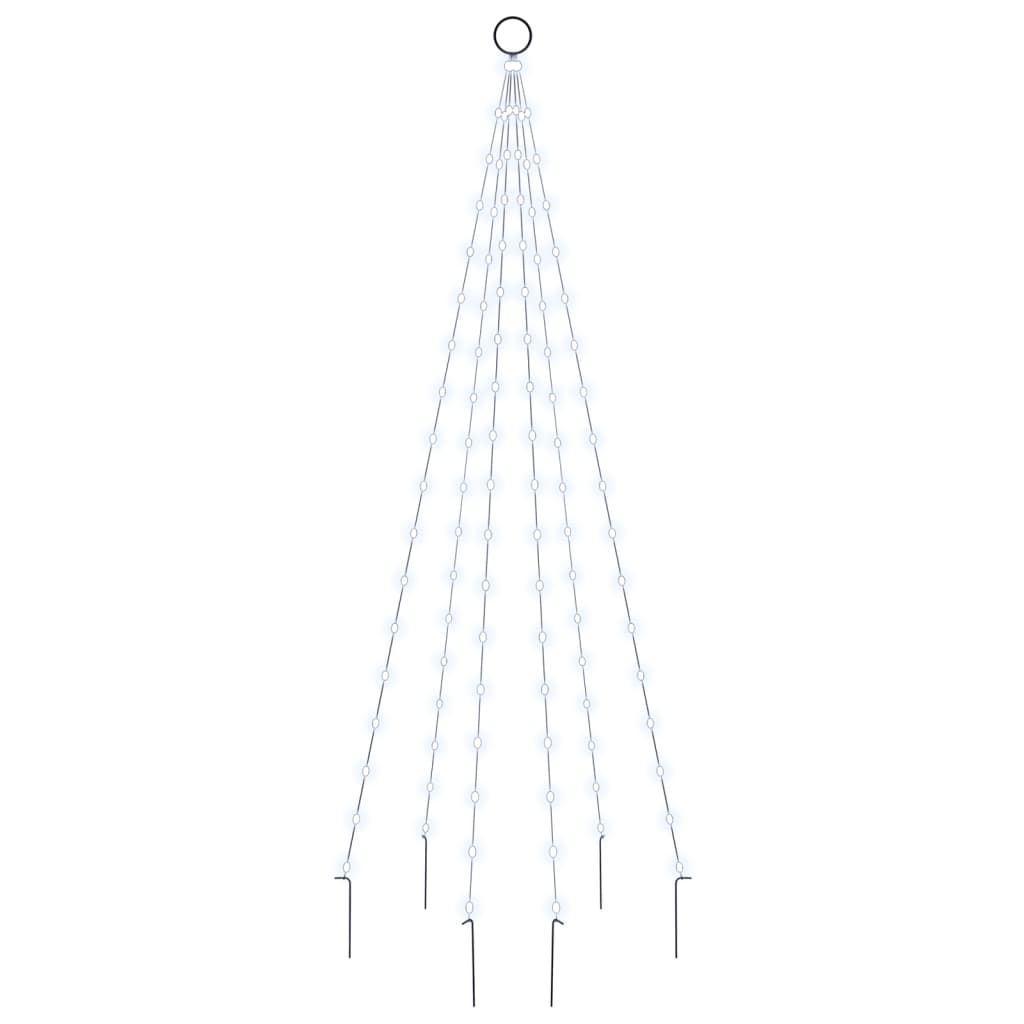 Vidaxl Flagpole Árbol de Navidad 108 LED White fría 180 cm
