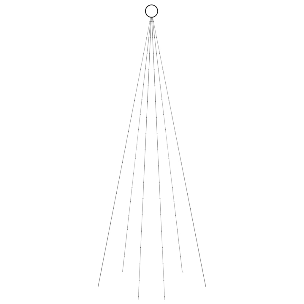 Vidaxl Flagpole Árbol de Navidad 108 LED White fría 180 cm