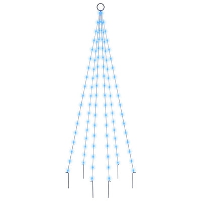 Vidaxl Flagpole Christmas Tree 108 LED Blu 180 cm