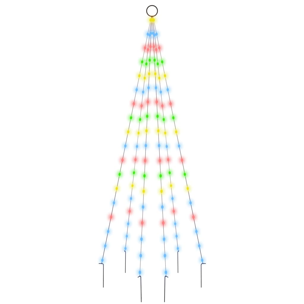 Vidaxl Flagpole Christmas Tree 108 LED multicolore 180 cm