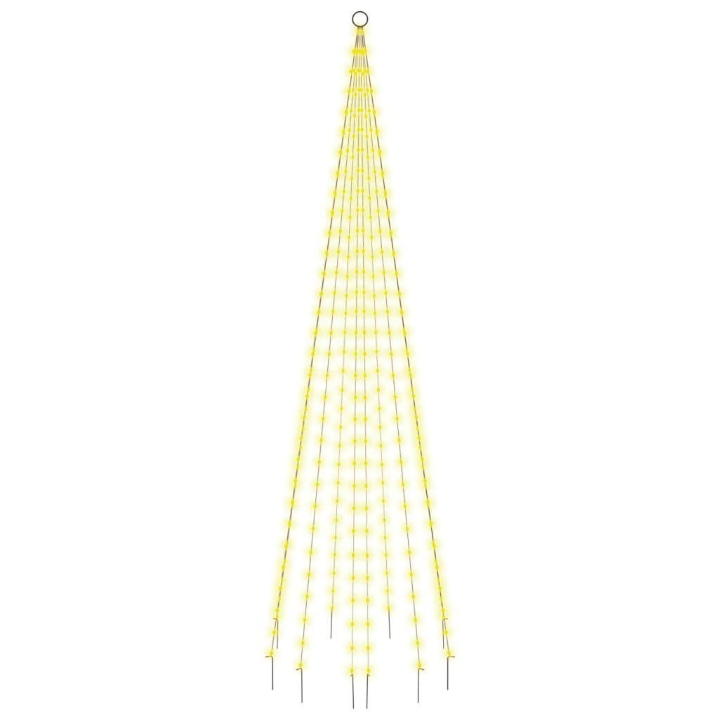 Vidaxl Flagpole Christmas Tree 310 LED White White 300 cm