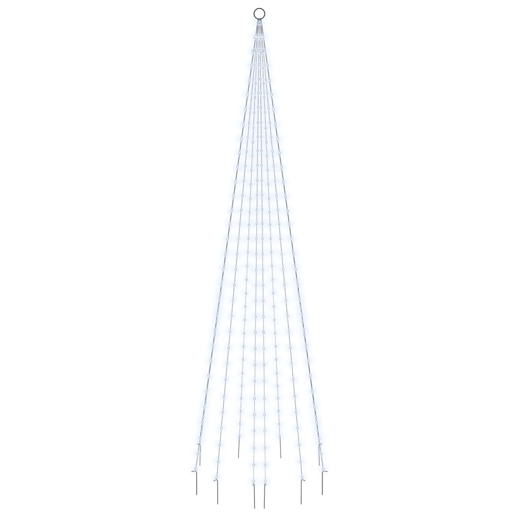 Vidaxl Flagpole Christmas Tree 310 LED Bianco freddo 300 cm