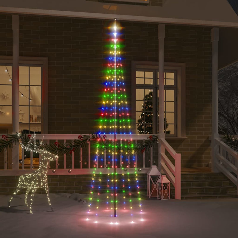 Vidaxl Vlaggenmast Tree di Natale 310 LED multicolore 300 cm