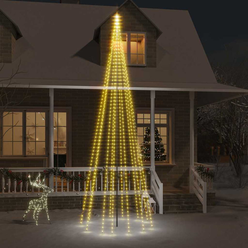 Vidaxl vlaggenmast kerstboom 732 led's warmwit 500 cm