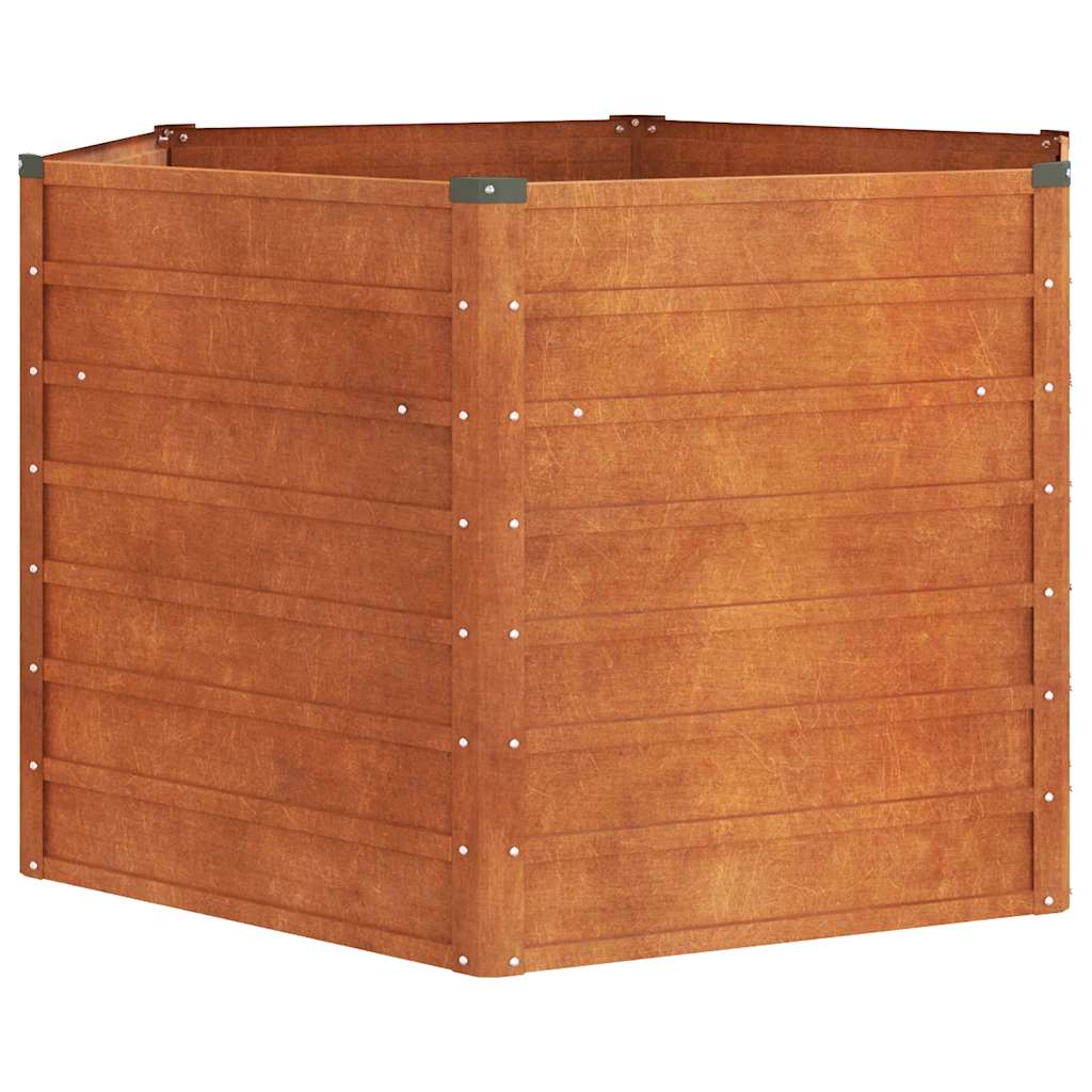 Plantador Vidaxl elevado 129x129x77 cm Corten Steel Rusty