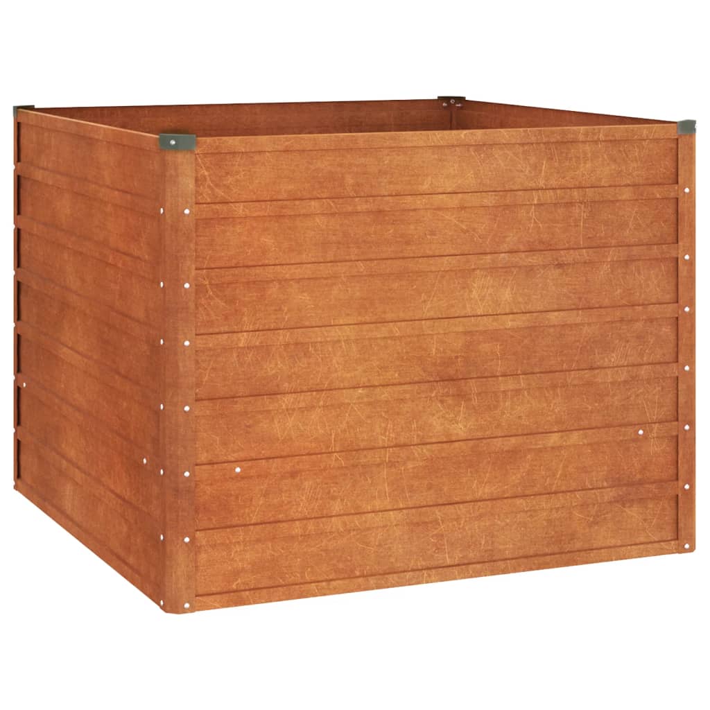 Plantador Vidaxl elevado 100x100x77 cm Corten Steel Rusty