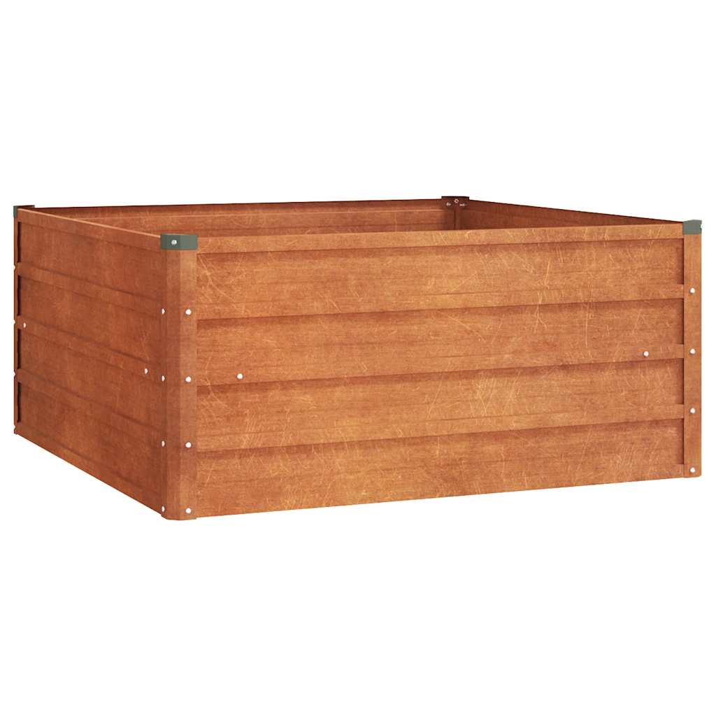Plantador Vidaxl elevado 100x100x45 cm Corten Steel Rusty