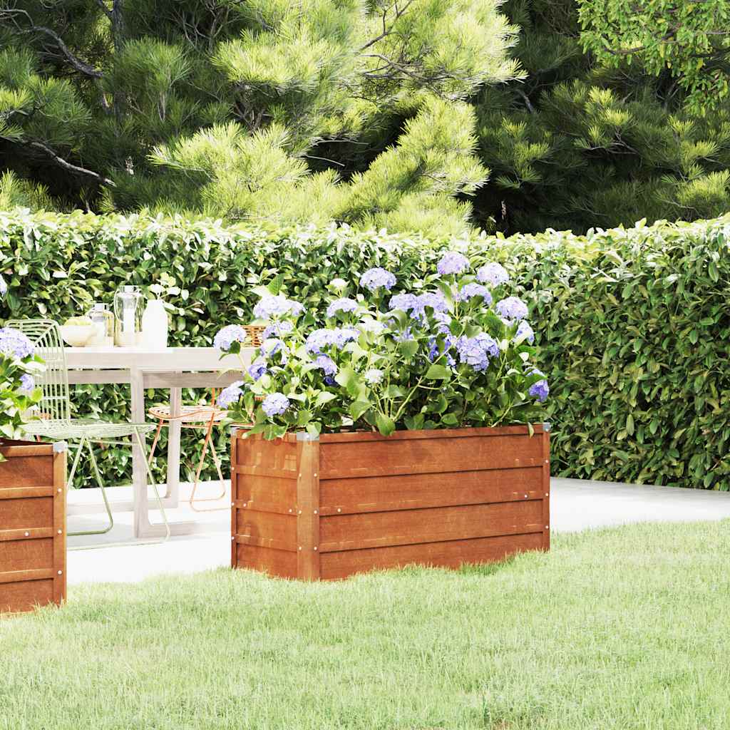 Plantador Vidaxl elevado 100x40x45 cm Corten Steel Rusty