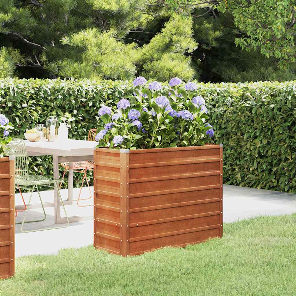 Plantador Vidaxl elevado 100x40x77 cm Corten Steel Rusty