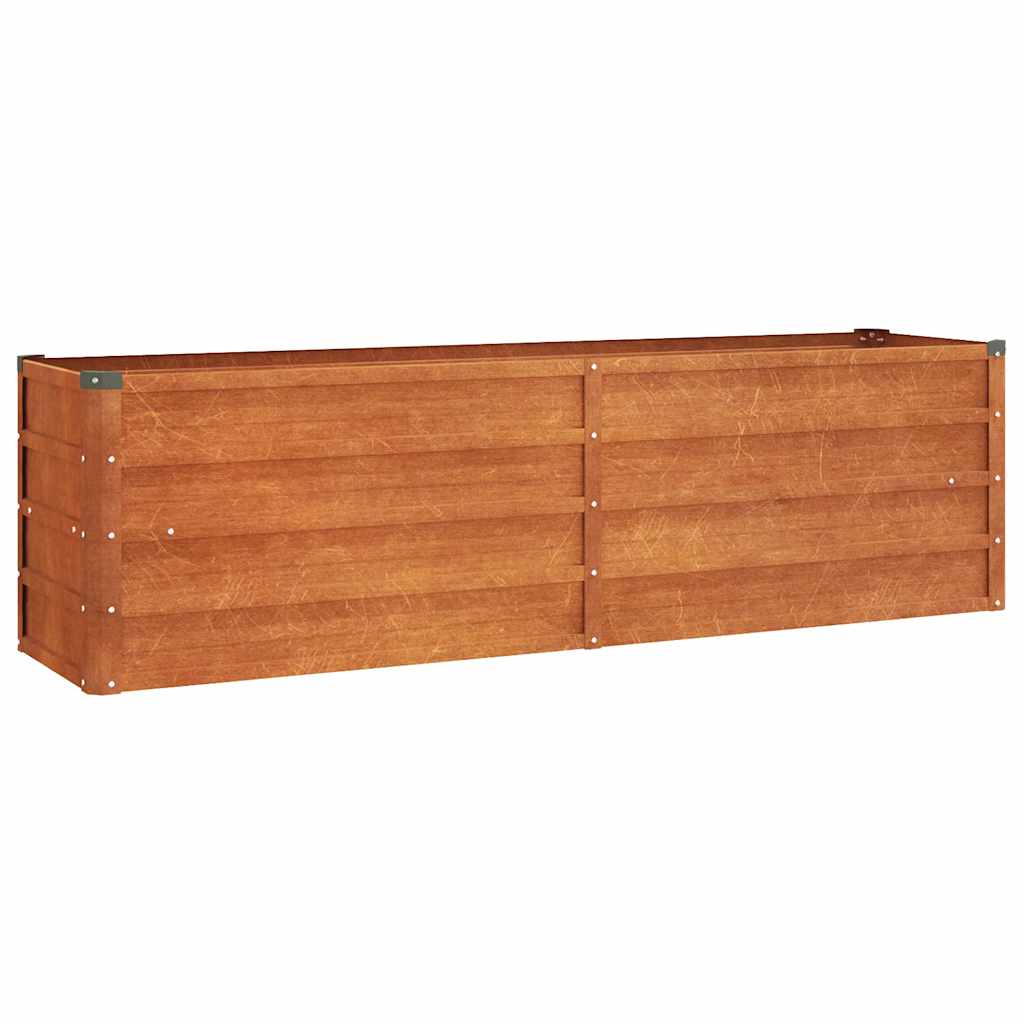 Plantador Vidaxl elevado 160x40x45 cm Corten Steel Rusty