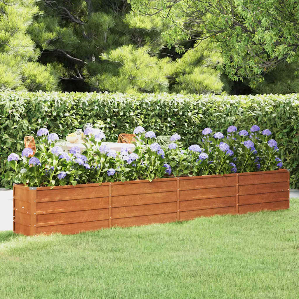 Plantador Vidaxl insertado 320x40x45 cm Corten Steel Rusty