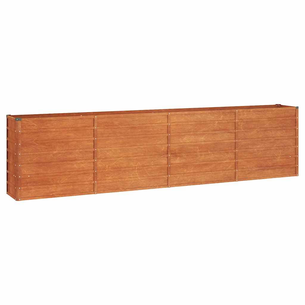 Plantador Vidaxl elevado 320x40x77 cm Corten Steel Rusty
