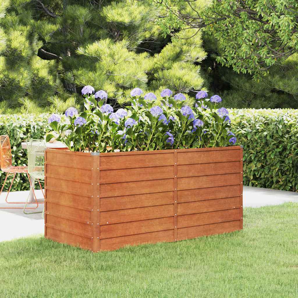 Plantador Vidaxl elevado 160x80x77 cm Corten Steel Rusty