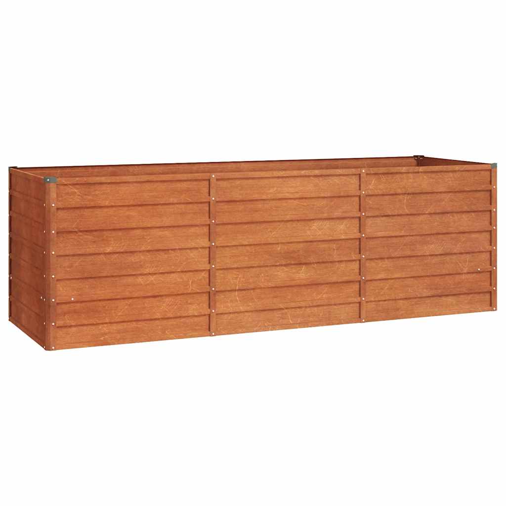 Plantador Vidaxl elevado 240x80x77 cm Corten Steel Rusty