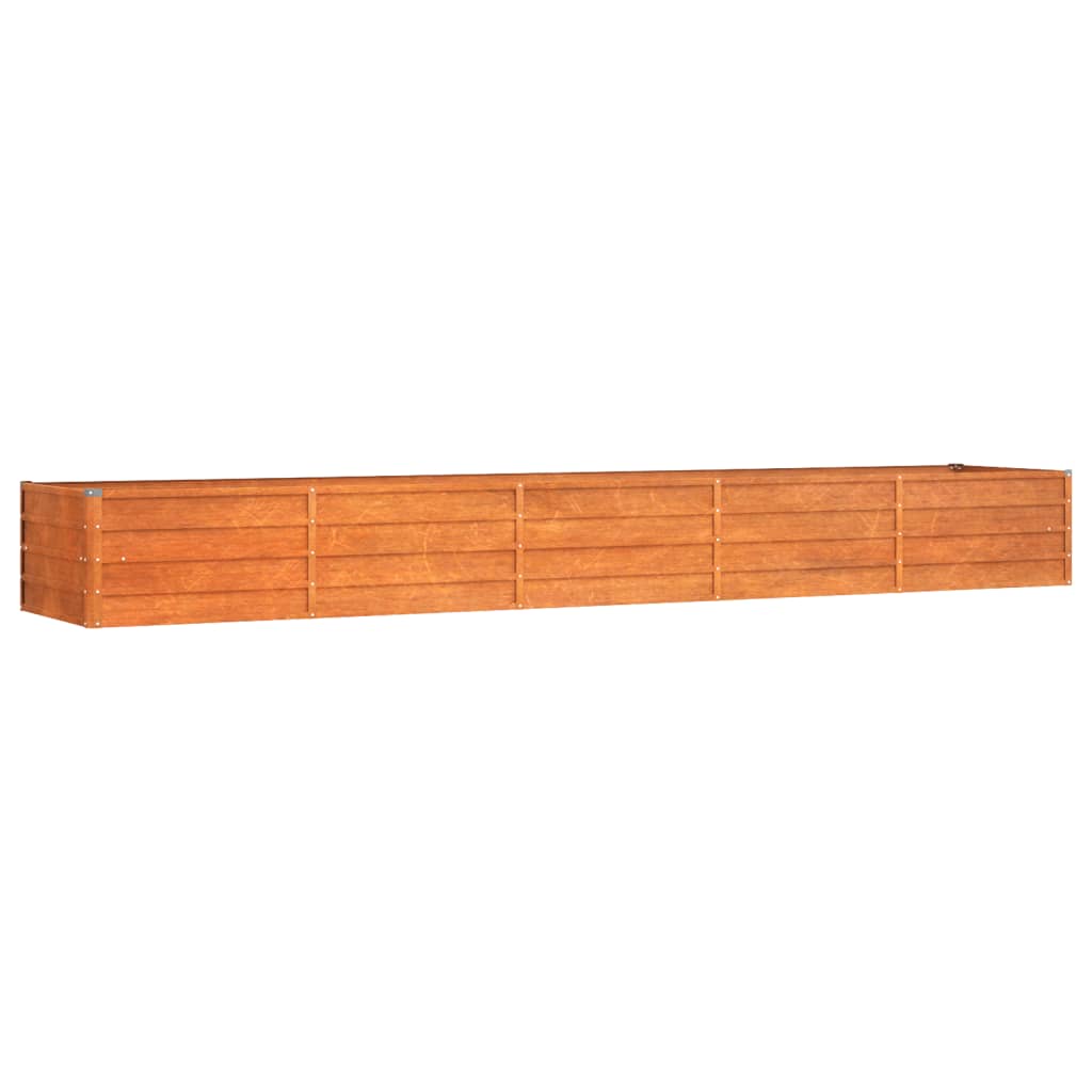 Plantador Vidaxl elevado 400x80x45 cm Corten Steel Rusty