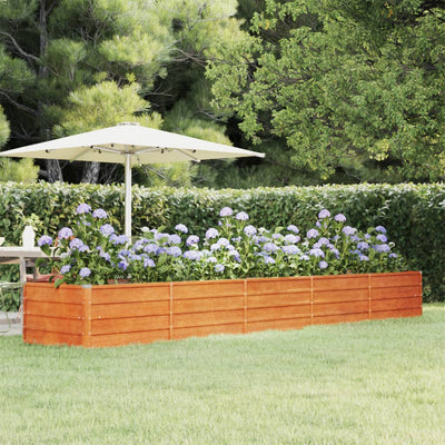 Vidaxl fioriera raccolta 400x80x45 cm acciaio corten arrugginito