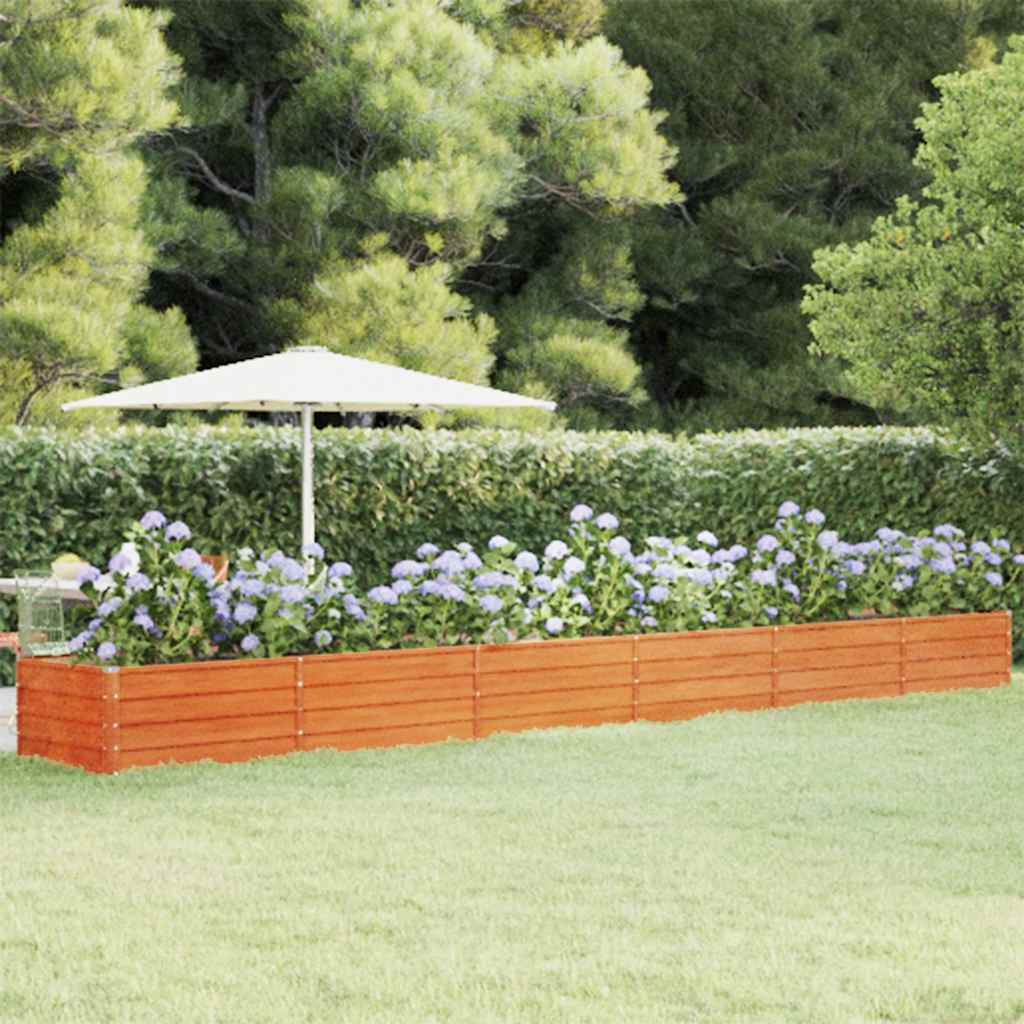 Plantador Vidaxl elevado 600x80x45 cm Corten Steel Rusty