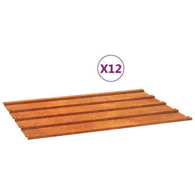 Paneles de techo Vidaxx 12 piezas 60x44 cm acero corten oxidado