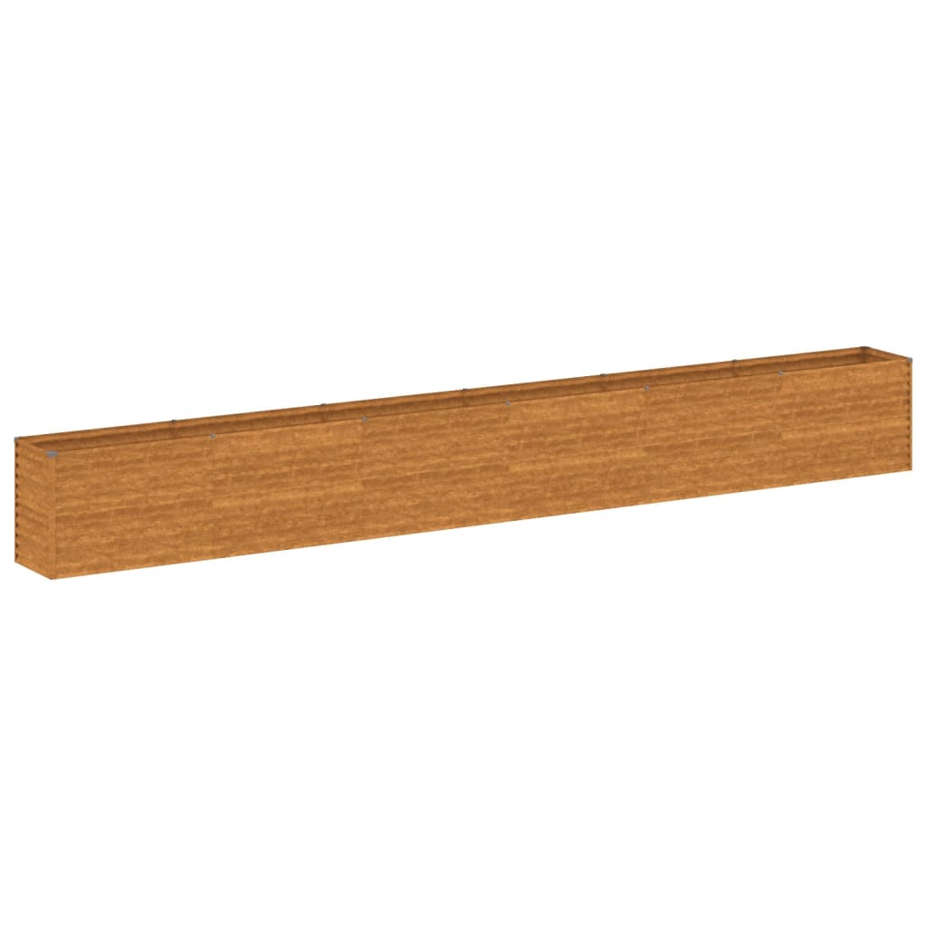 Plantador Vidaxl recaudado 578x50x69 cm Cortenstaal