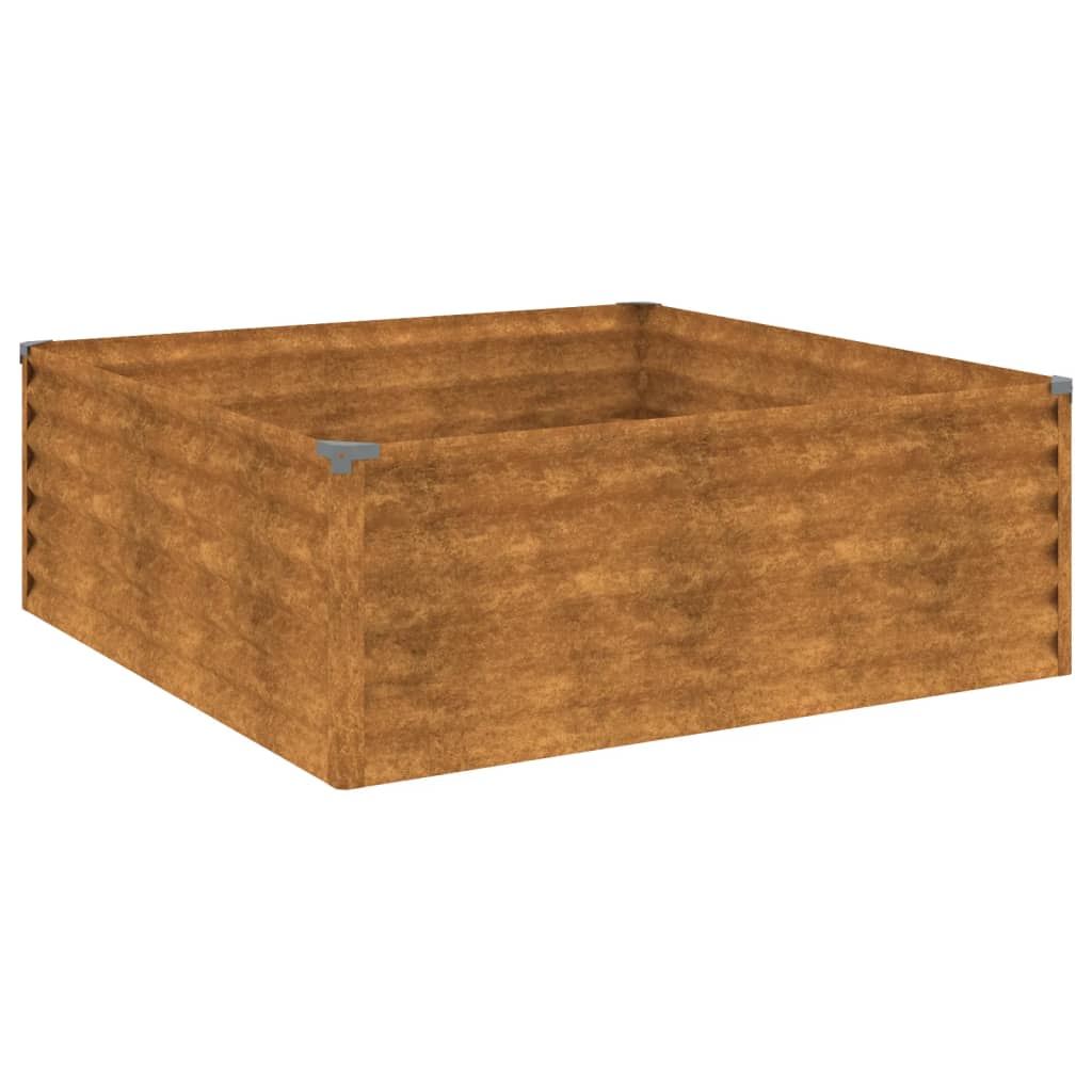 Plantador Vidaxl recaudado 100x100x36 cm Cortenstaal