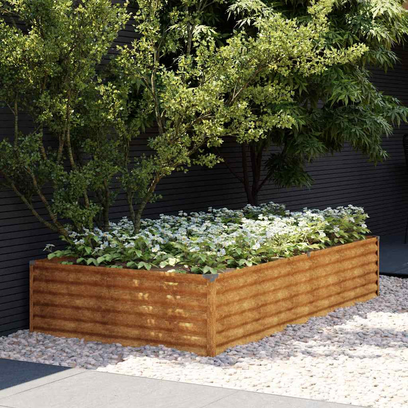 Plantador Vidaxl criado 195x100x36 cm Cortenstaal
