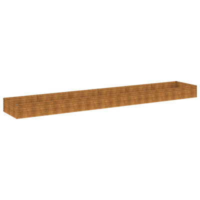 Plantador Vidaxl recaudado 579x100x36 cm Cortenstaal