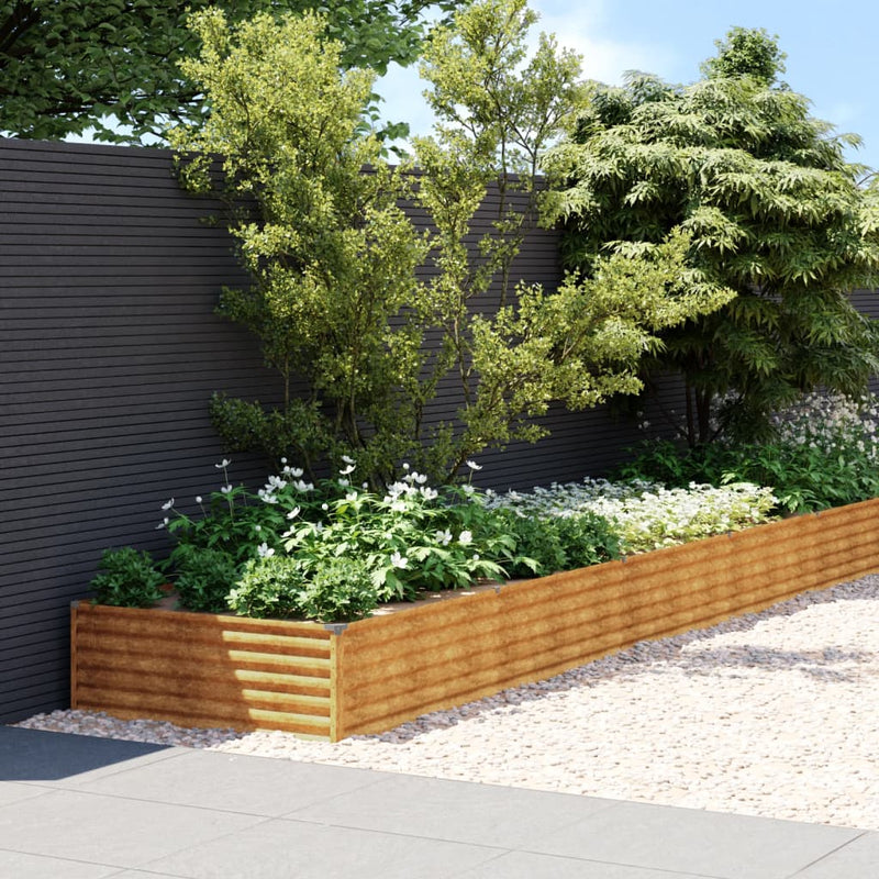 Plantador Vidaxl recaudado 1150x100x36 cm Cortenstaal