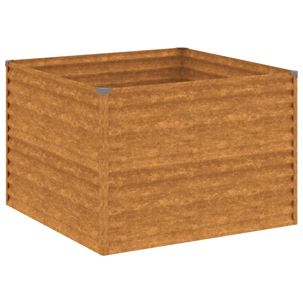 Plantador Vidaxl recaudado 100x100x69 cm Cortenstaal