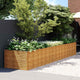 Jardinera vidaXL elevada 479x100x69 cm acero corten