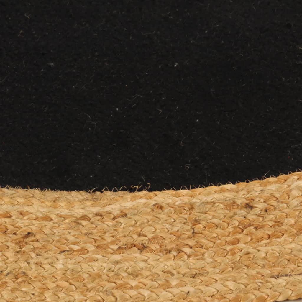 Alfombra Vidaxl Ronda Ronda de 150 cm de yute y algodón negro natural