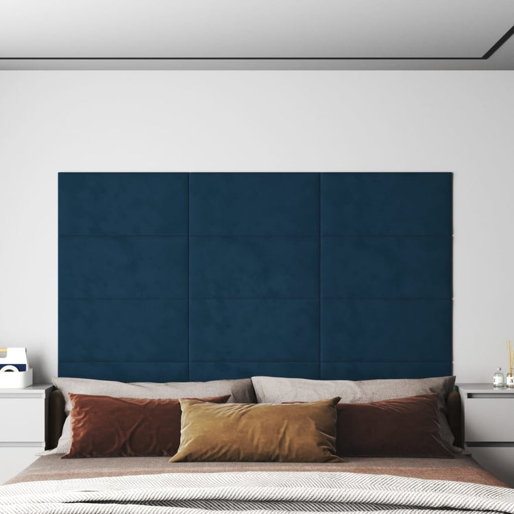 Vidaxl Wall panels 12 st 2.16 m² 60x30 cm velvet blue