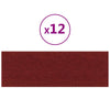 Paneles de pared Vidaxl 12 st 3.24 m² 90x30 cm de tela rojo