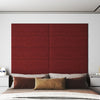 Paneles de pared Vidaxl 12 st 3.24 m² 90x30 cm de tela rojo
