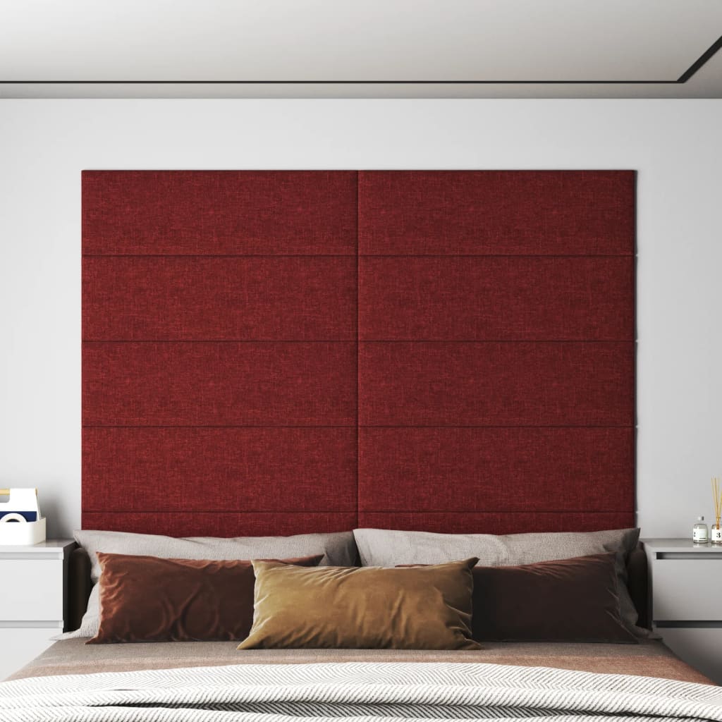 Paneles de pared Vidaxl 12 st 3.24 m² 90x30 cm de tela rojo