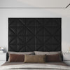 Paneles de pared Vidaxl 12 PCS 0.54 m² 30x30 cm de cuero artificial negro