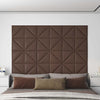 Pannelli a parete Vidaxl 12 pezzi 0,54 m² 30x30 cm in pelle artificiale marrone