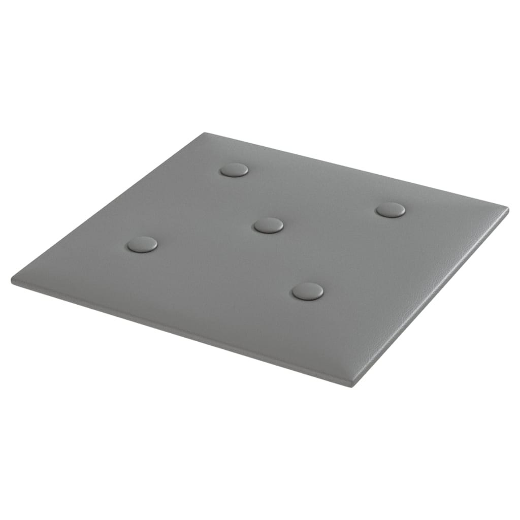Paneles de pared Vidaxl 12 st 1.08 m² 30x30 cm de cuero artificial gris