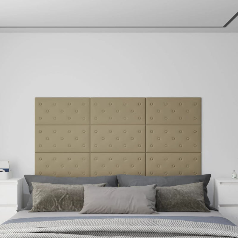 Paneles de pared Vidaxl 12 PCS 2.16 m² 60 x 30 cm Arte de cuero Cappuccinocleur