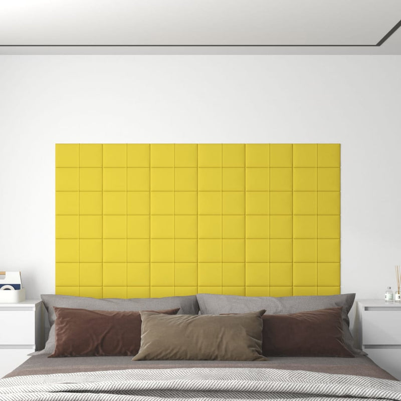 Paneles de pared Vidaxl 12 PCS 0.54 m² 30x15 cm de tela amarillo