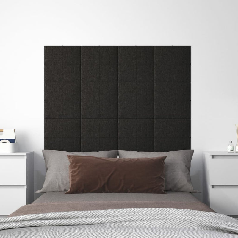 Paneles de pared Vidaxl 12 ST 1.08 m² 30x30 cm de tela negra