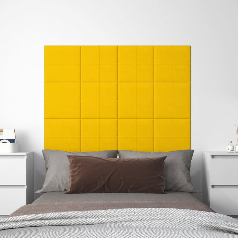 Pannelli a parete Vidaxl 12 ST 1,08 m² 30x30 cm Giallo