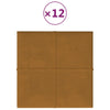 Paneles de pared Vidaxl 12 st 1.08 m² 30x30 cm Velvet Brown