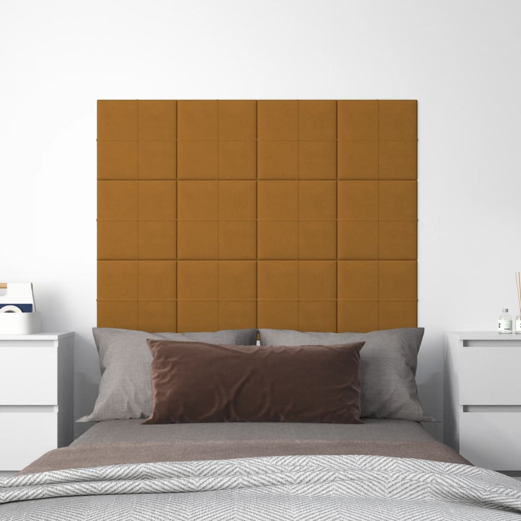 Paneles de pared Vidaxl 12 st 1.08 m² 30x30 cm Velvet Brown