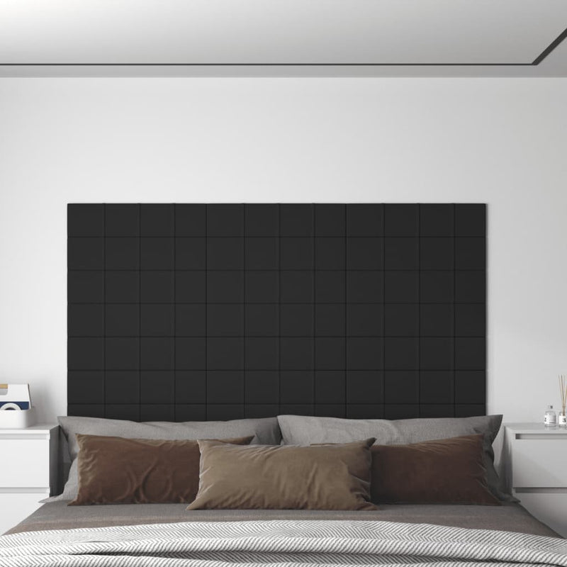 Pannelli a parete Vidaxl 12 ST 1,08 m² 60x15 cm tessuto nero