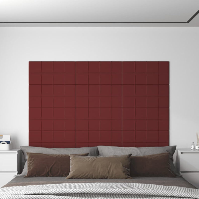 Paneles de pared Vidaxl 12 st 2.16 m² 60x30 cm de tela de tela rojo