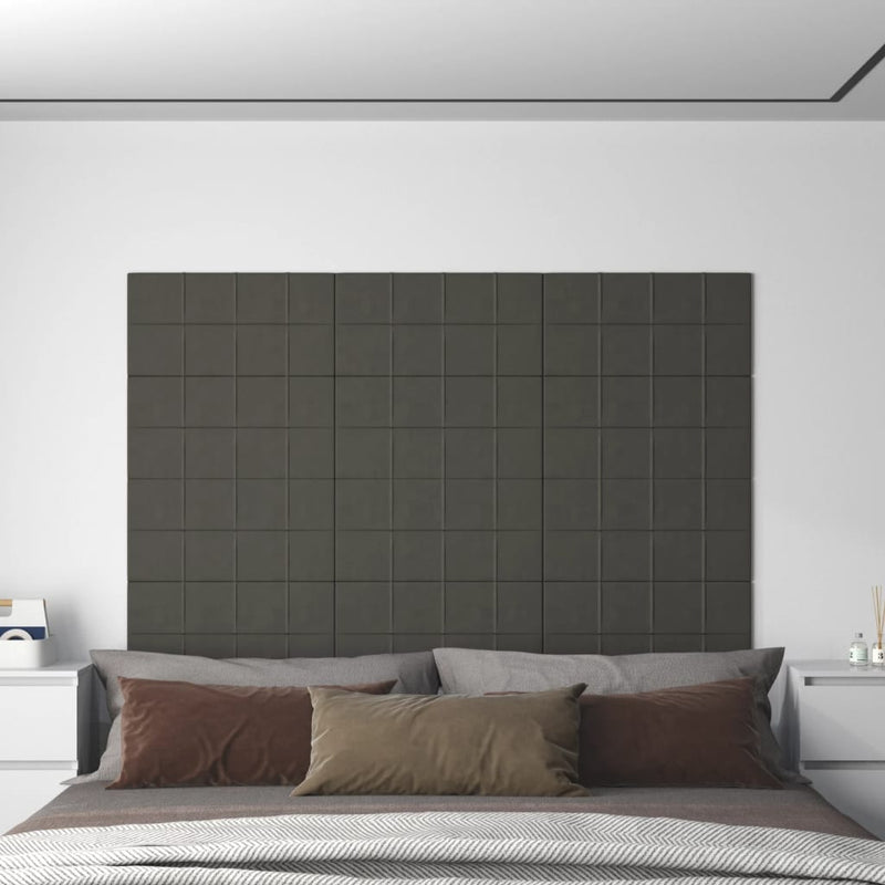 Paneles de pared Vidaxl 12 st 2.16 m² 60x30 cm Velvet Grey Dark Gray