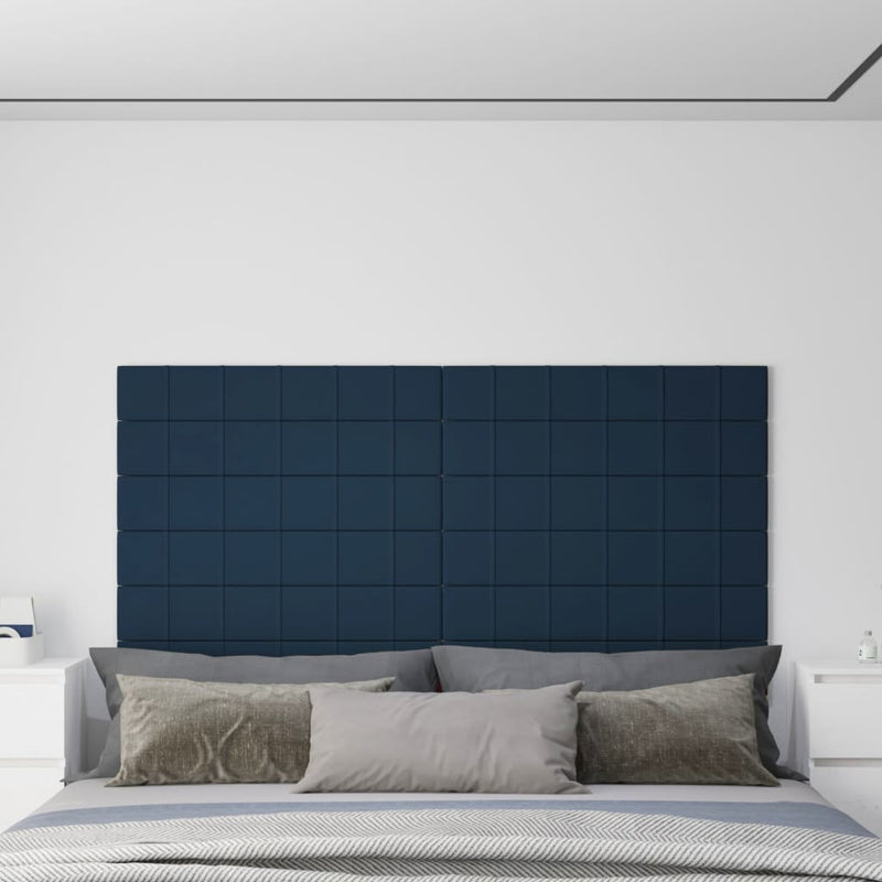 Paneles de pared Vidaxl 12 st 1.62 m² 90x15 cm de terciopelo azul